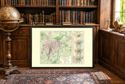 Plakat z Planem Miasta Poznania (1932) – Zabytkowa Mapa Poznania z Historycznym Rozwojem Miasta