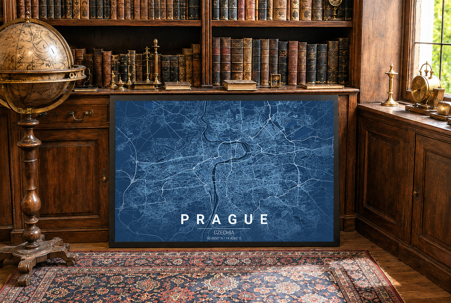Mappa Blueprint di Praga - Arte da parete moderna delle strade della città