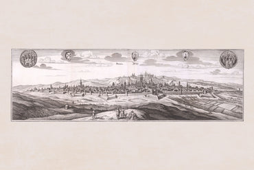 Prague City Poster (1650) - Vintage Prague Engraving Wall Art
