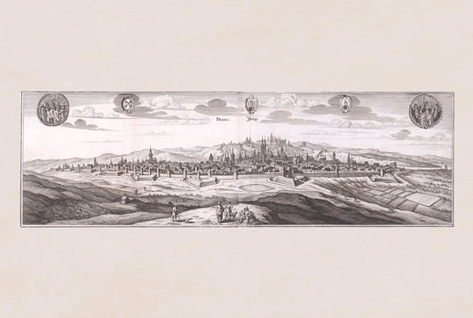 Prague City Poster (1650) - Vintage Prague Engraving Wall Art
