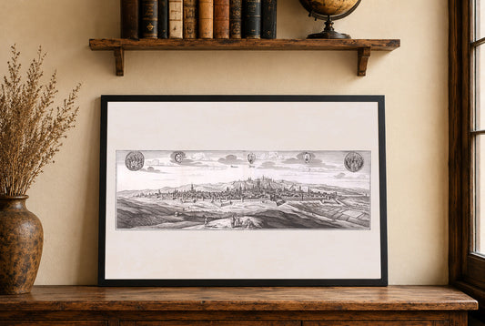 Prague City Poster (1650) - Vintage Prague Engraving Wall Art