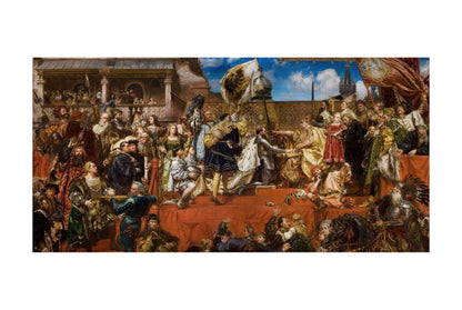 Hołd Pruski 1882 - Jan Matejko - Zygmunt Stary i Albrecht Hohenzollern - Historyczny Plakat z Obrazem