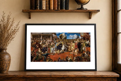 Hołd Pruski 1882 - Jan Matejko - Zygmunt Stary i Albrecht Hohenzollern - Historyczny Plakat z Obrazem