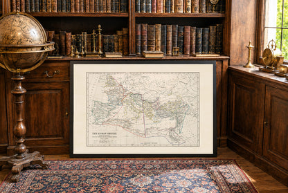 Cesarstwo Rzymskie po Podziale na Wschodnie i Zachodnie 1873 - Plakat z Mapą