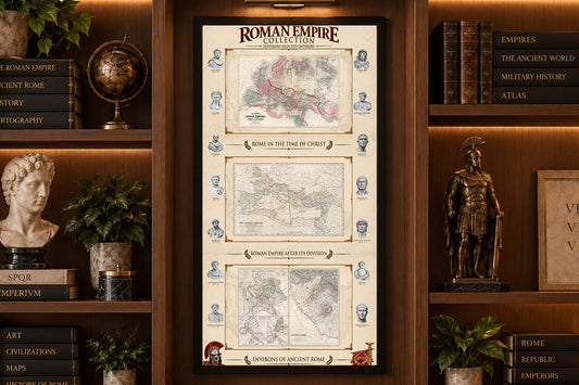 Imperium Rzymskie - Kolekcja 3 Historycznych Map na Jednym Plakacie