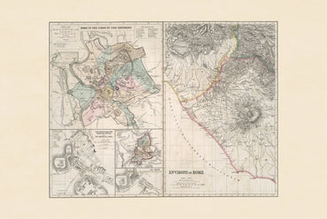 Rome in the Time of the Emperors - Historical Map Poster