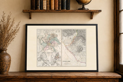 Rzym w Czasach Cesarstwa 1874 - Historyczna Mapa - Plakat