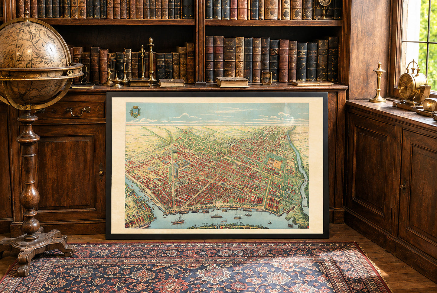 Saigon 1902 Map Poster - Panoramic View of Ho Chi Minh City with River, Boulevards and Port Activity