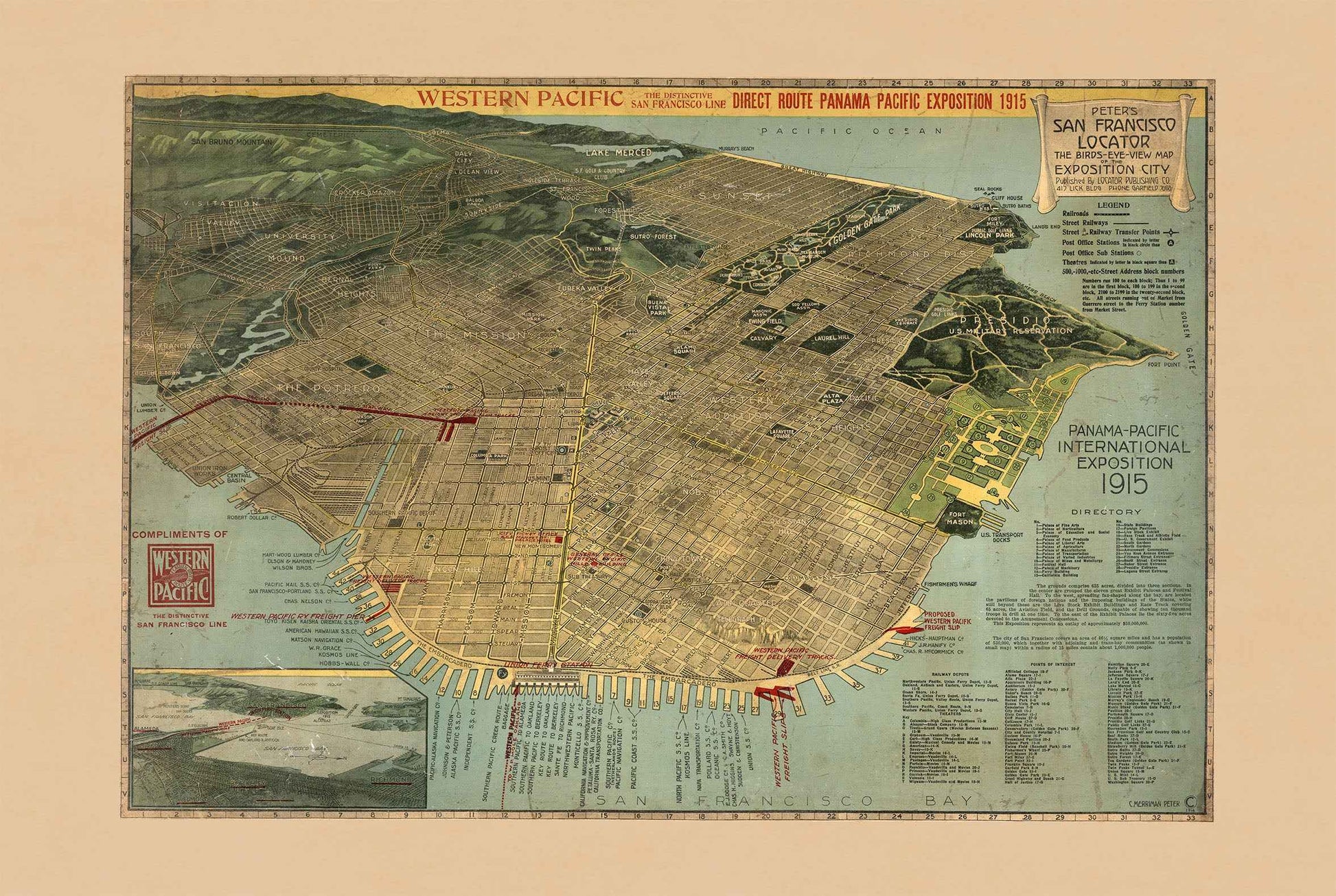 San Francisco Exposition City Map Poster (1915) - Vintage Bird’s-Eye View Wall Art (Copy)