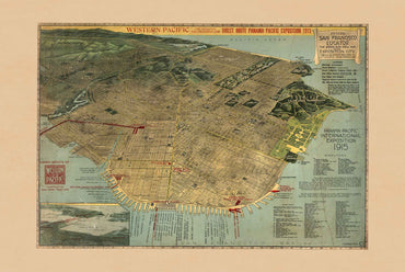 San Francisco Exposition City Map Poster (1915) - Vintage Bird’s-Eye View Wall Art (Copy)