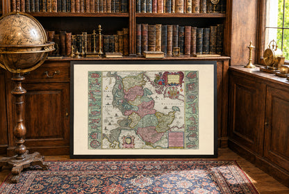 Szlezwik i Holsztyn 1665 - 16 Planów Miast - Joan Blaeu - Historyczny Plakat z Mapą