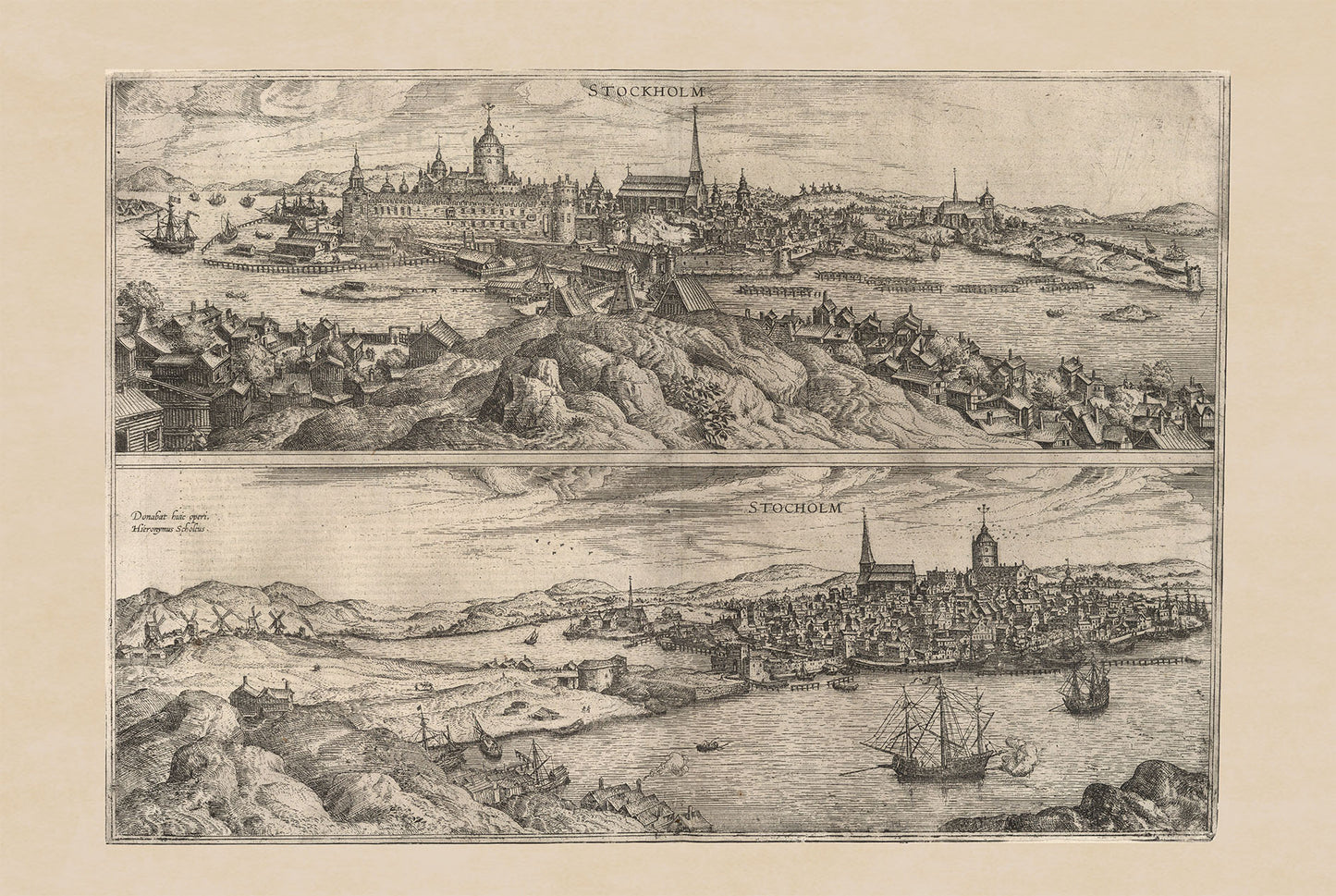 Stockholm 1588 Map Print - Braun & Hogenberg ‘Civitates Orbis Terrarum’