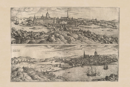 Stockholm 1588 Map Print - Braun & Hogenberg ‘Civitates Orbis Terrarum’