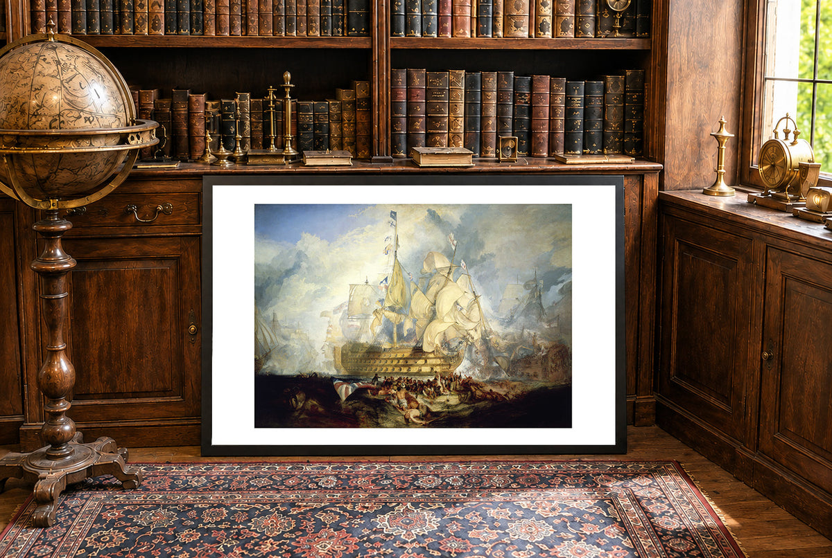 Bitwa pod Trafalgarem 1824 - J. M. W. Turner - Wojny Napoleońskie - Historyczny Plakat z Obrazem