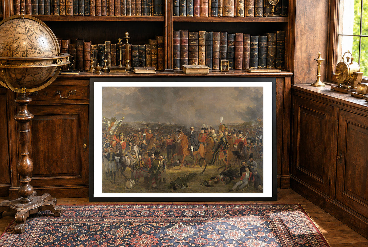 Bitwa pod Waterloo 1824 - Jan Willem Pieneman - Napoleon i Wellington - Historyczny Plakat z Obrazem