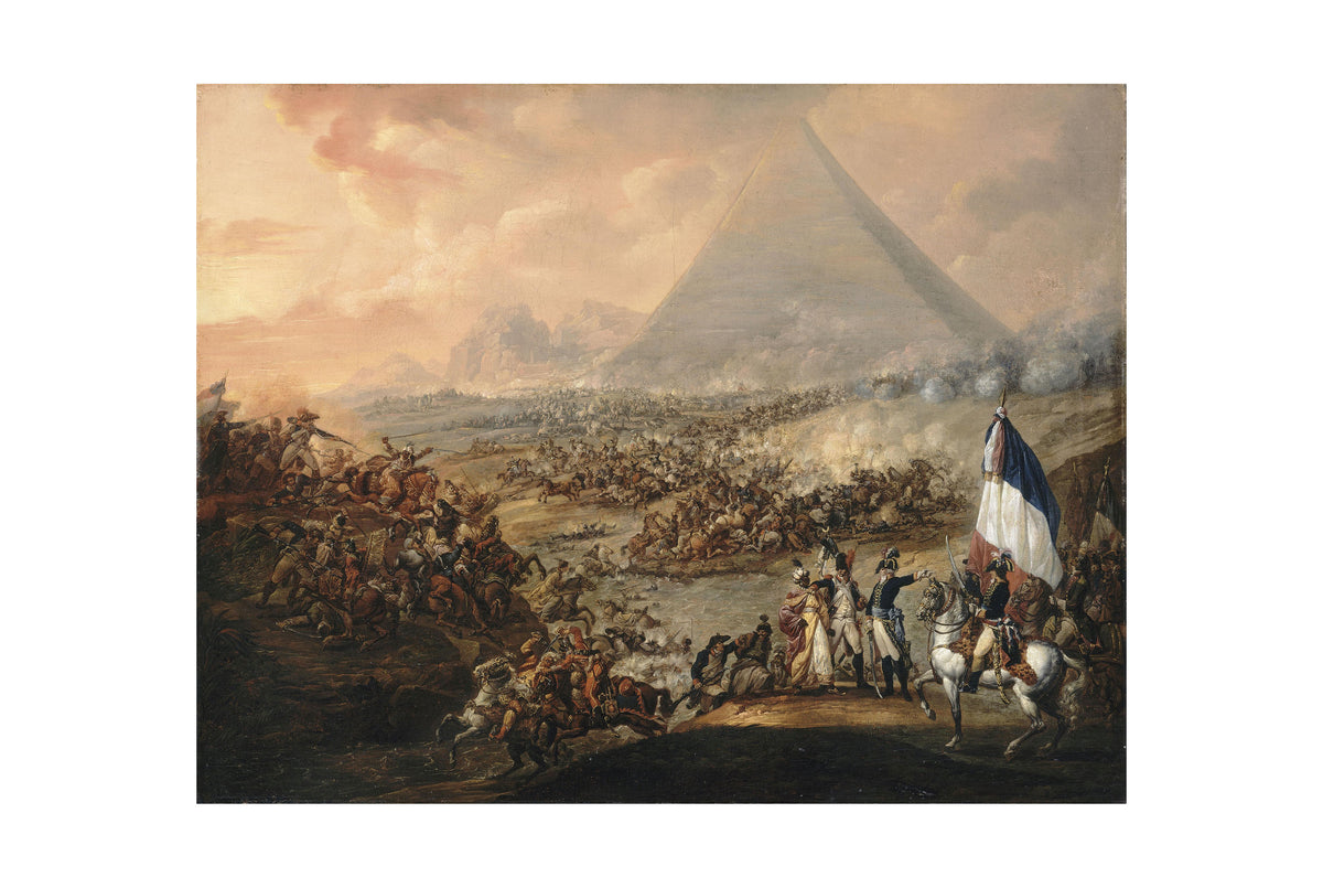 La Bataille des Pyramides 1798-1799 - François-Louis-Joseph Watteau - Napoléon et Campagne d'Égypte - Affiche Peinture Historique