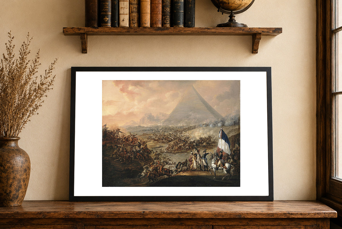 La Bataille des Pyramides 1798-1799 - François-Louis-Joseph Watteau - Napoléon et Campagne d'Égypte - Affiche Peinture Historique