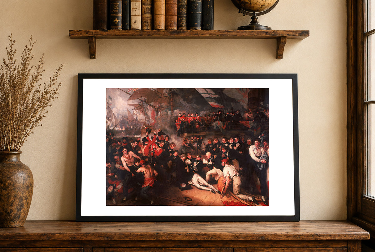 Śmierć Admirała Nelsona 1806 - Benjamin West - Bitwa pod Trafalgarem - Historyczny Plakat z Obrazem