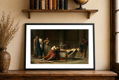 Śmierć Seneki 1871 - Manuel Domínguez Sánchez - Starożytny Rzym i Cesarz Neron - Historyczny Plakat z Obrazem