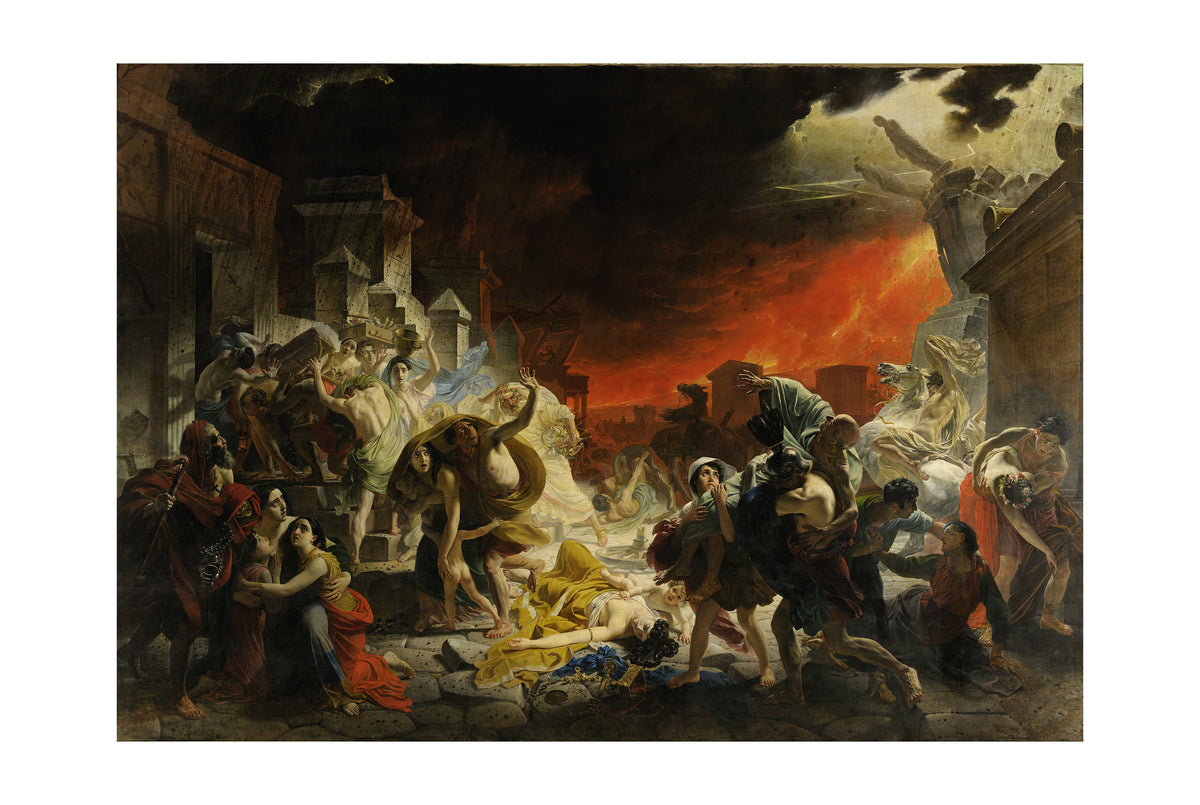 Ostatni Dzień Pompejów 1833 - Karl Briułłow - Wybuch Wezuwiusza - Historyczny Plakat z Obrazem