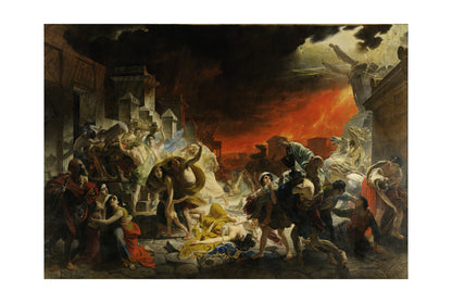 Ostatni Dzień Pompejów 1833 - Karl Briułłow - Wybuch Wezuwiusza - Historyczny Plakat z Obrazem