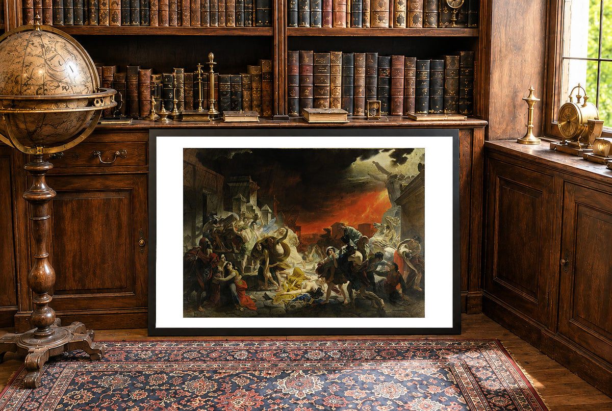 Ostatni Dzień Pompejów 1833 - Karl Briułłow - Wybuch Wezuwiusza - Historyczny Plakat z Obrazem