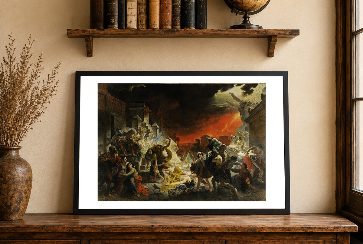 Ostatni Dzień Pompejów 1833 - Karl Briułłow - Wybuch Wezuwiusza - Historyczny Plakat z Obrazem