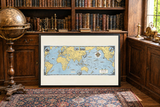 Total War Battle Map Poster (1942) – Vintage WWII Propaganda Wall Art