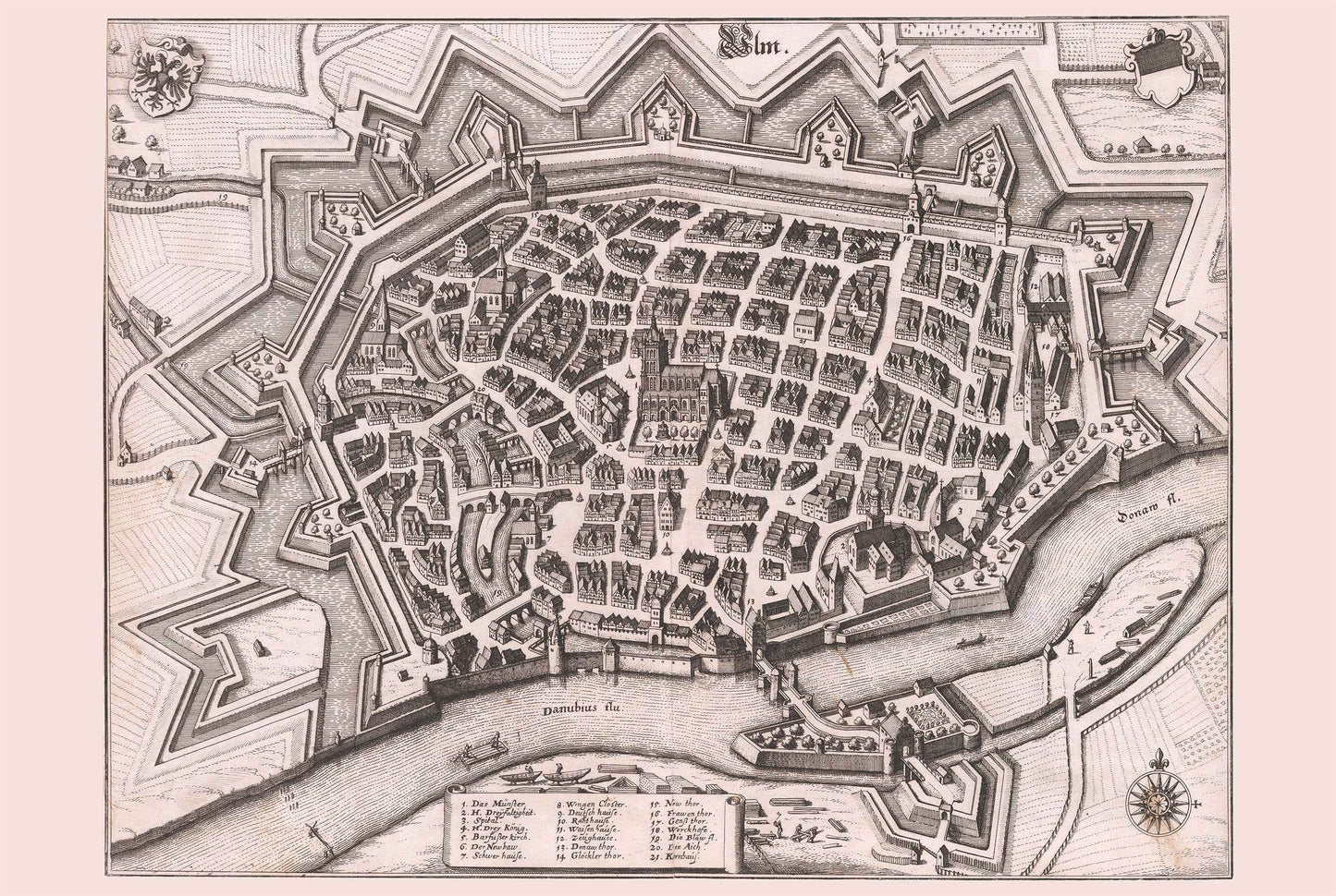 Ulm 1643 - Historical Map of the Free Imperial City - Strategy Maps