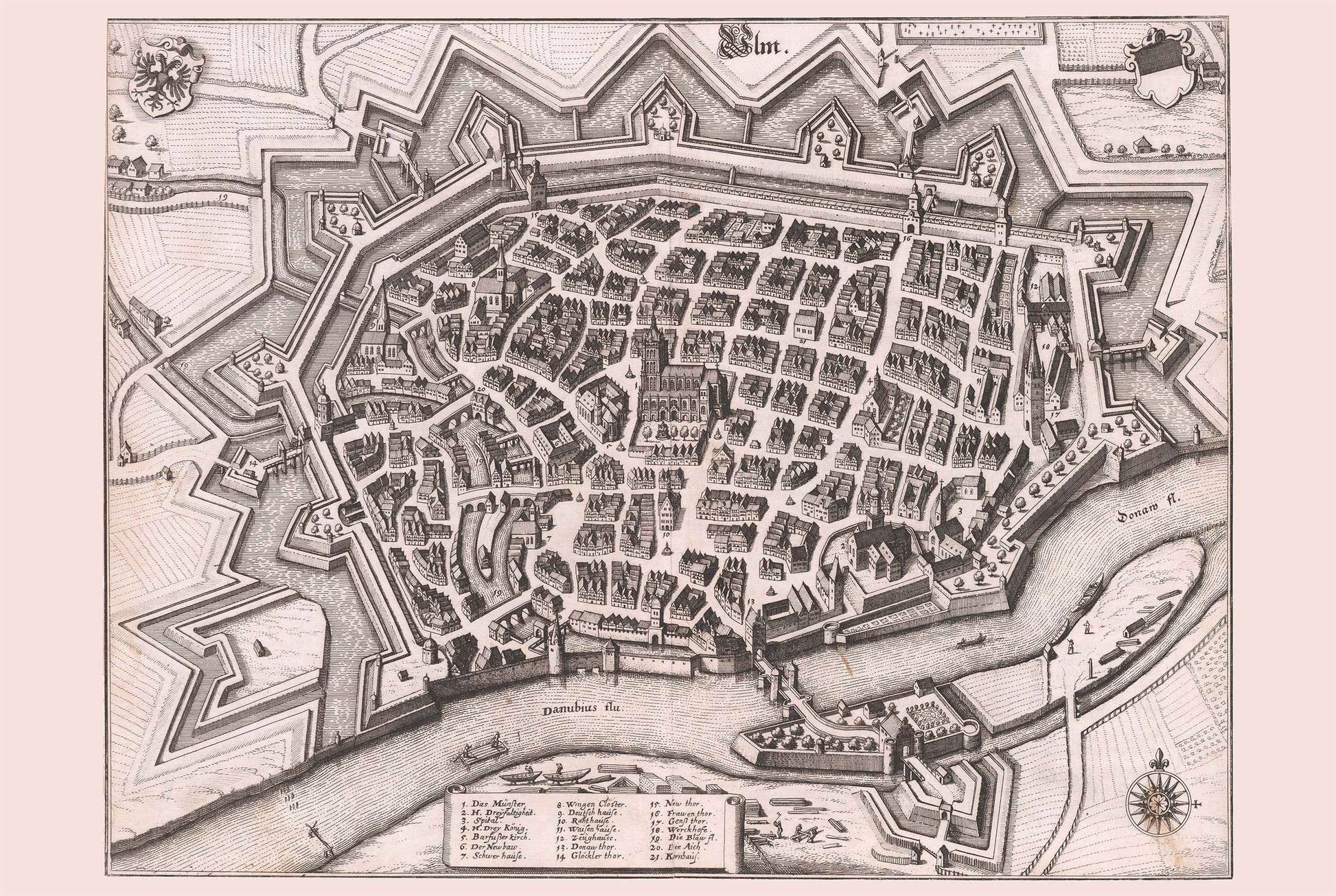 Ulm 1643 - Historical Map of the Free Imperial City - Strategy Maps