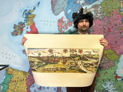 Kraków 1618 - dekoracja ścienna w stylu vintage - druk ryciny „Cracovia Metropolis”