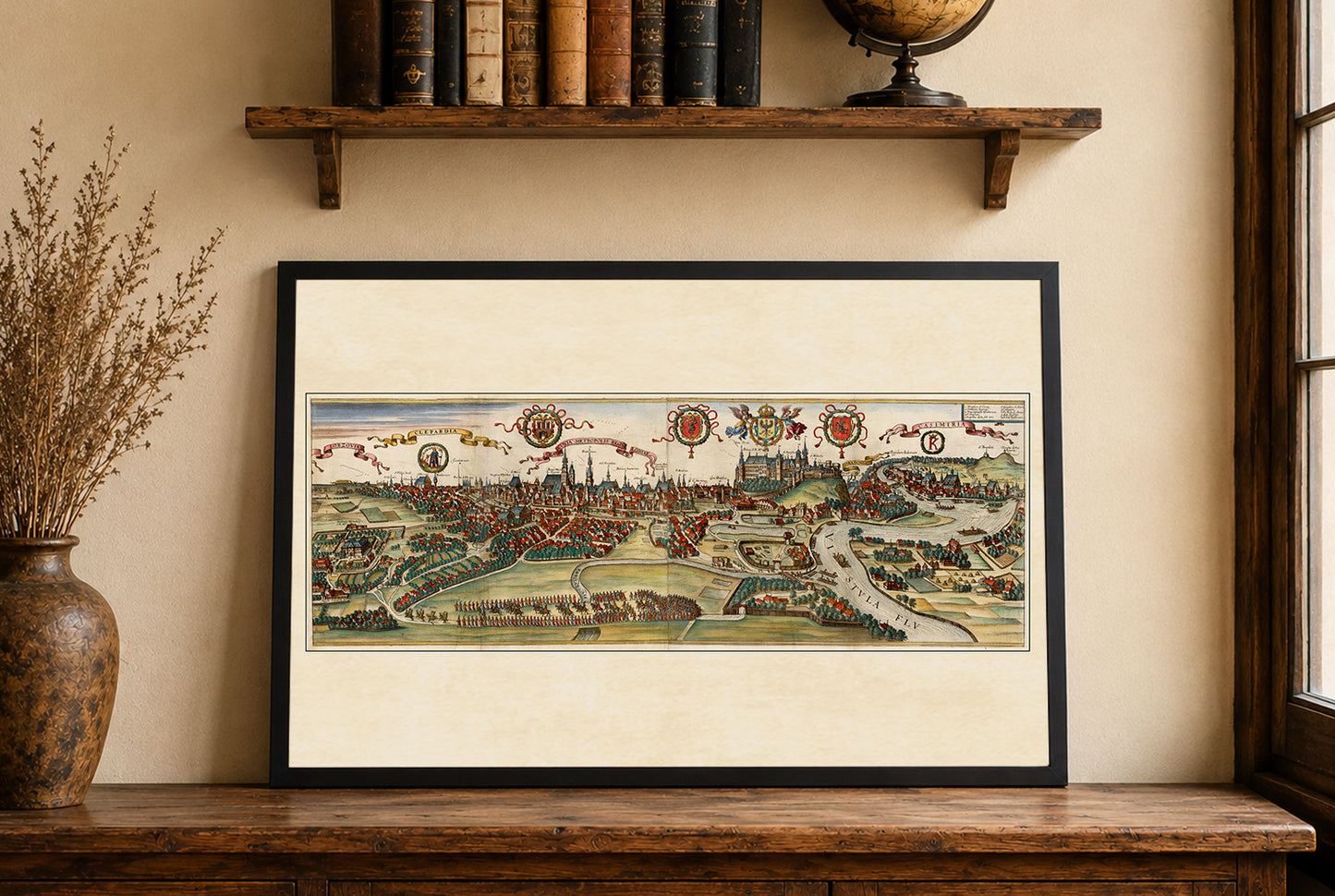 Vintage Krakow Map Wall Art - 1618 Cracovia Metropolis Engraving Print