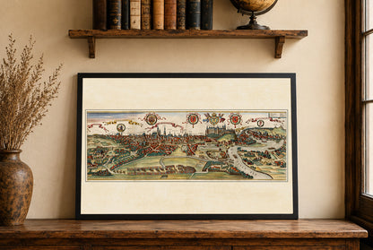 Kraków 1618 - dekoracja ścienna w stylu vintage - druk ryciny „Cracovia Metropolis”