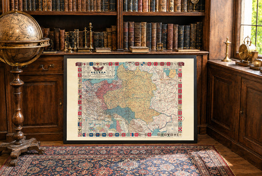 Vintage Map of 1770 Polish-Lithuanian Commonwealth & Partitions