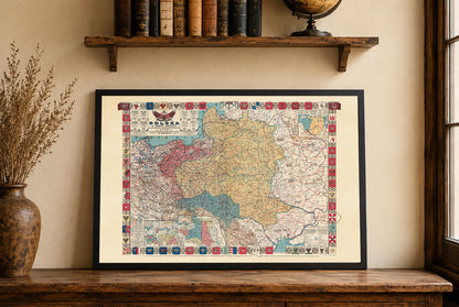 Vintage Map of 1770 Polish-Lithuanian Commonwealth & Partitions