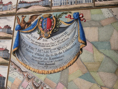 Varsovia 1772 - Mapa histórico de la capital polaca con palacios principales