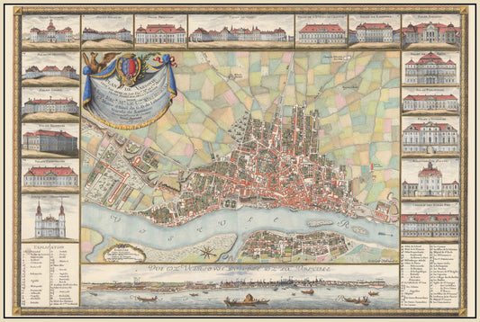 Warsaw 1772 - Historical Map of the Polish Capital with Major Palaces - Strategy Maps
