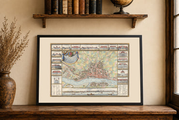 Warsaw 1772 - Historical Map of the Polish Capital with Major Palaces