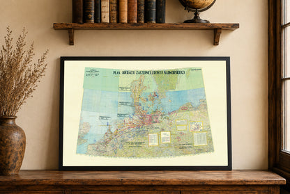 Plakat z Tajnym Planem Operacji Zaczepnej Układu Warszawskiego (1970) - Historyczna Mapa Wojskowa Zimnej Wojny