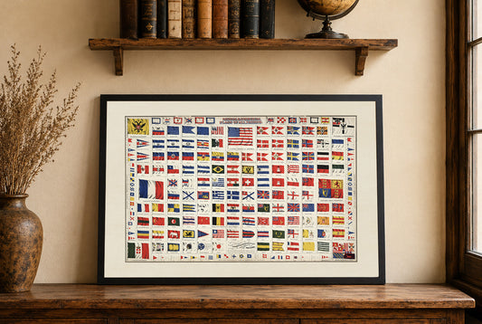 World Flags Poster (1874) - Vintage National & Maritime Flags Wall Art