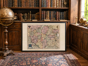 1623 Bohemia Map Print - Mercator & Hondius Atlas Map of Czech Republic, Colored Historical Wall Art