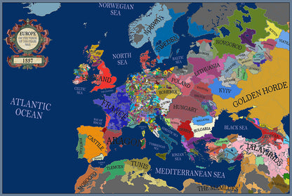 1337 Map of Europe (Dark Water)
