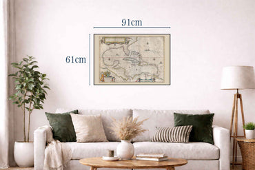 1662 Caribbean Map Poster - Insvlae Americanae Atlas Maior - Strategy Maps
