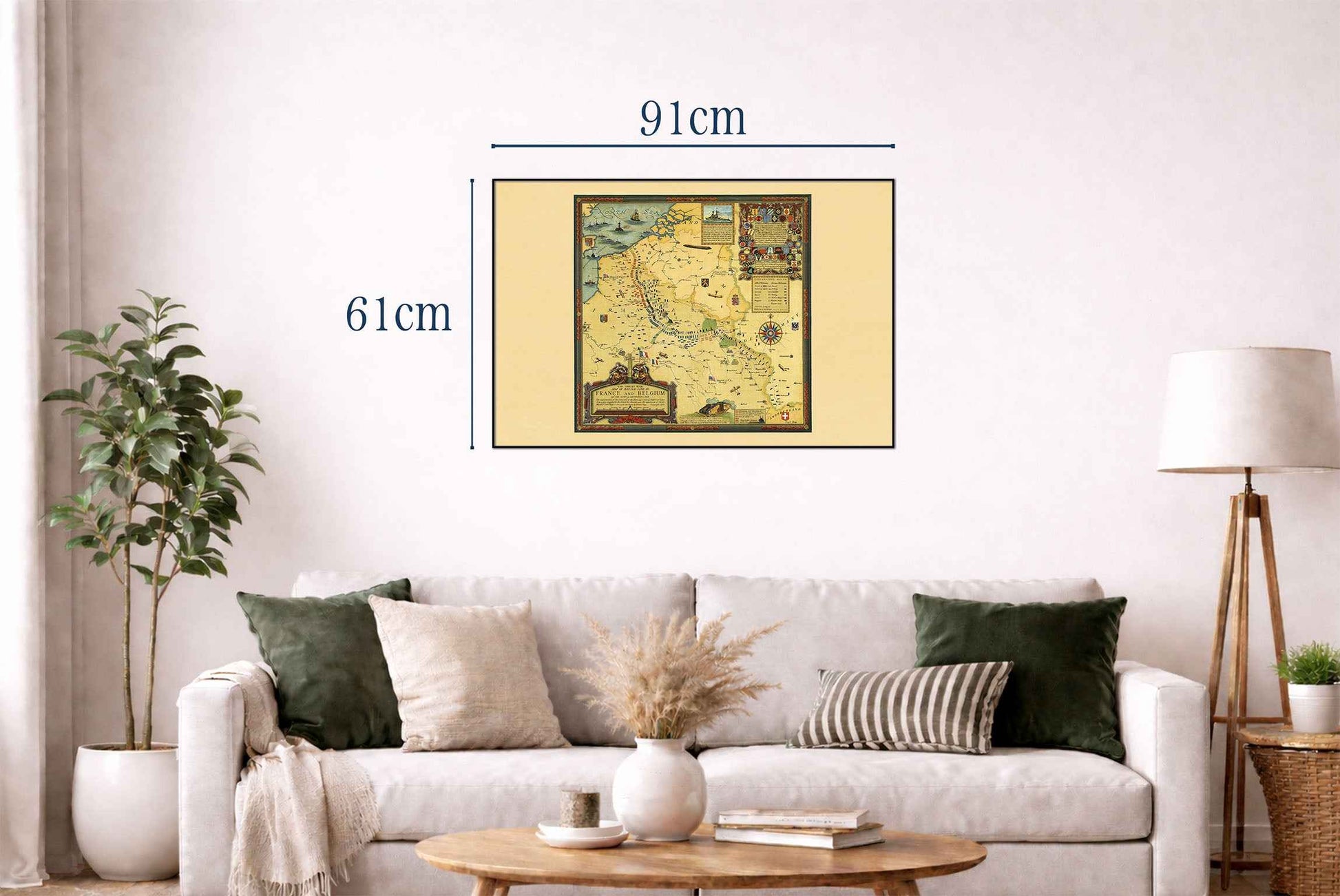 Great War Battle Lines Map Poster (1918) - Vintage World War I Military Wall Art
