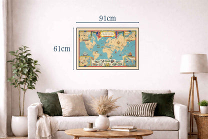 World History Map Print - Major Battles & Global Conflict Locations Illustrated - Strategy Maps