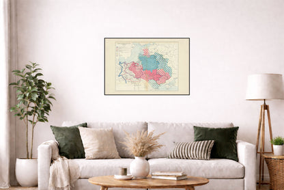 Zmiany Granic Polski X Wiek-1770 - Maurice Fallex - Historyczny Plakat z Mapą