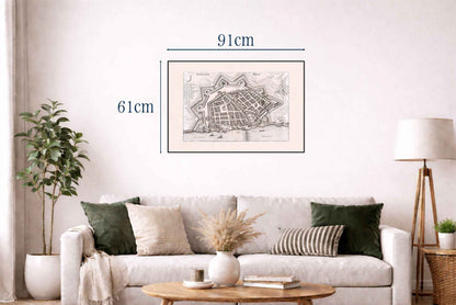 1725 Historic Toruń Engraving by Gabriel Bodenehr - Vintage Polish Decor