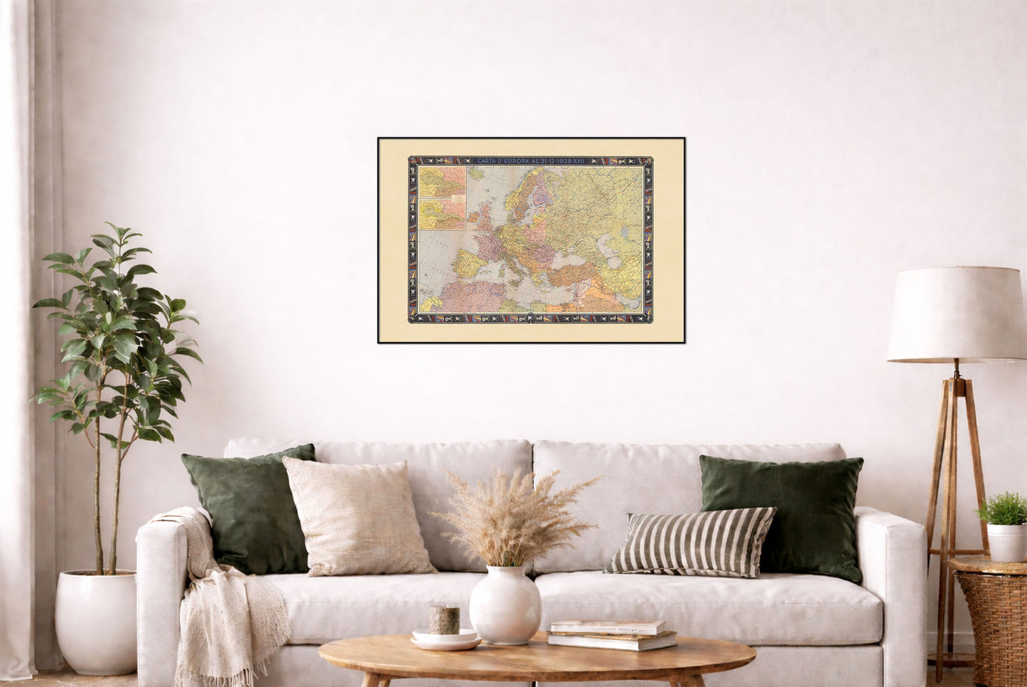 Politisches Europakarten-Poster (1938) – Vintage-Wandkunst mit Europa vor dem Zweiten Weltkrieg