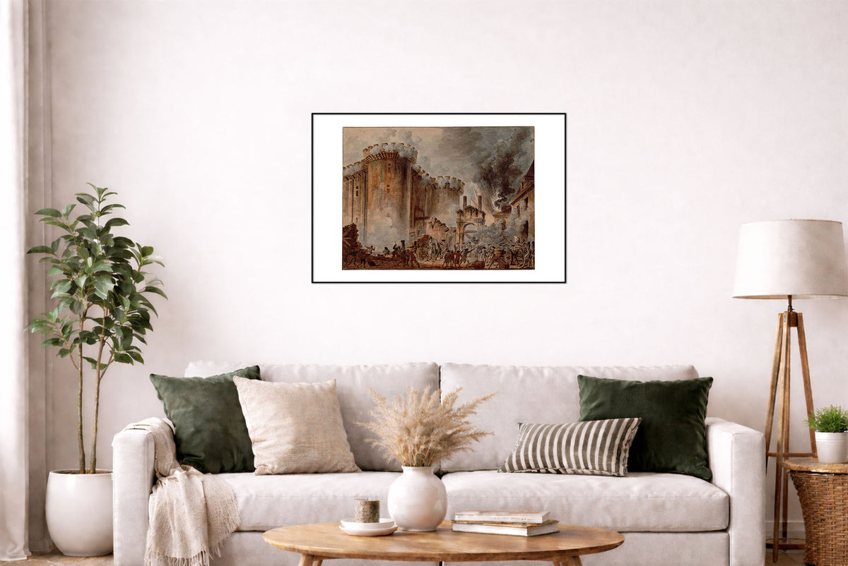 Zdobycie Bastylii 1789 - Jean-Pierre Houël - Rewolucja Francuska - Historyczny Plakat z Obrazem