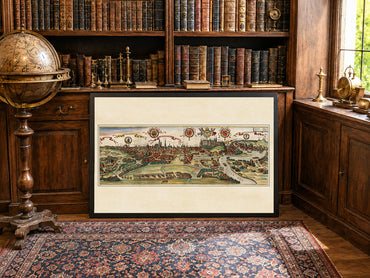 Vintage Krakow Map Wall Art - 1618 Cracovia Metropolis Engraving Print